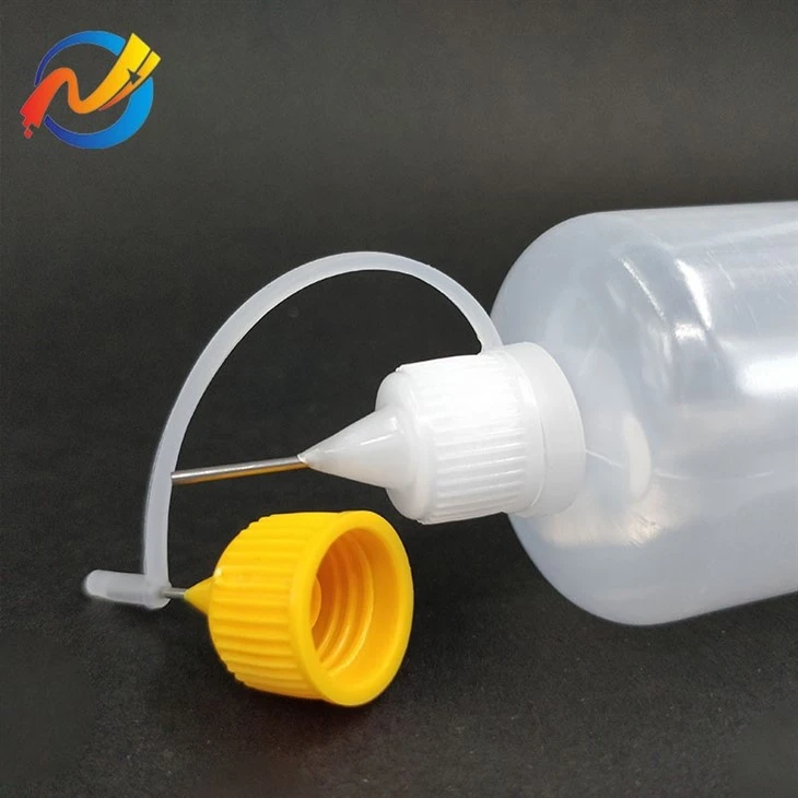 Transparent Squeeze Plastic Dropper Bottles With Needle Tip Cap